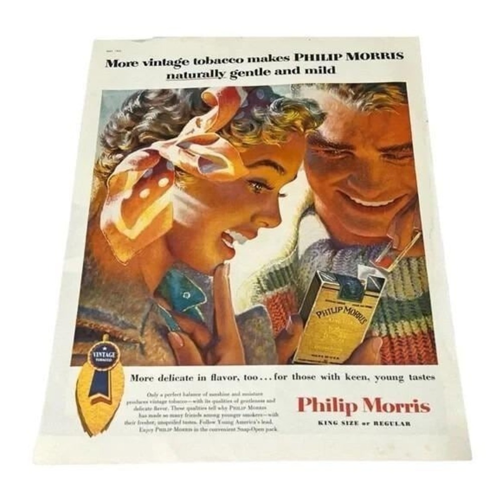 1955 Philip Morris More Vintage Tobacco Original Vintage Print Ad